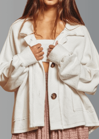 Oversized French Terry Cotton Shacket