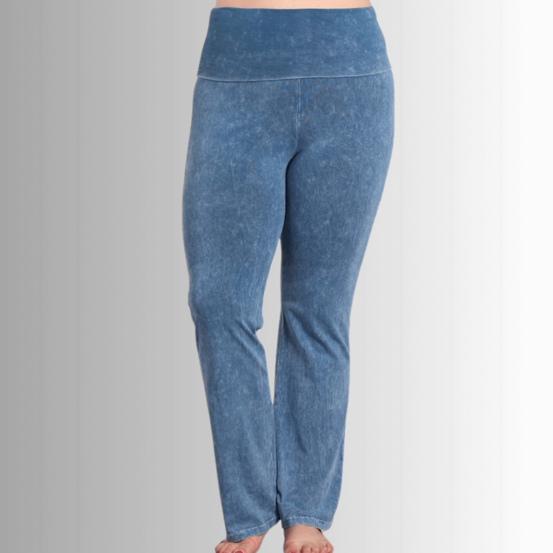Bootcut Mineral Washed Jeggings in Plus Size