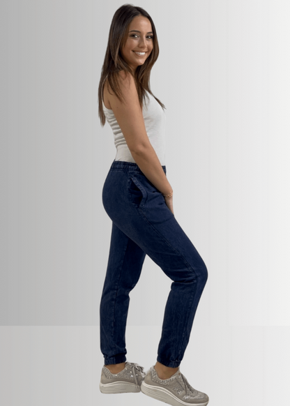 All Day French Terry Pocket Joggers in Light Denim