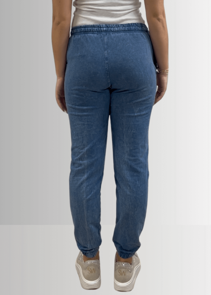 All Day French Terry Pocket Joggers in Light Denim