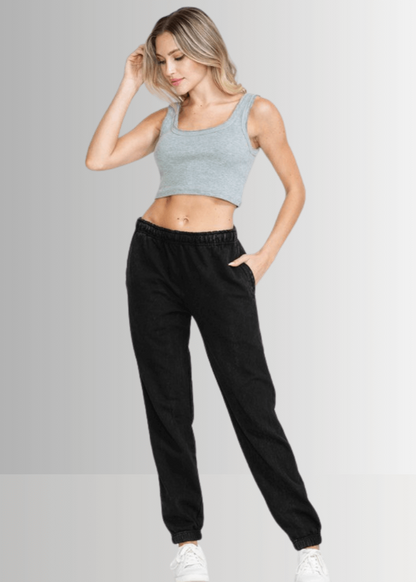 All Day French Terry Pocket Joggers in Black