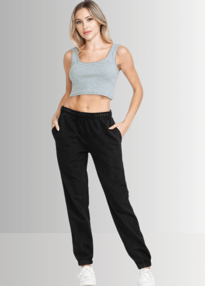 All Day French Terry Pocket Joggers in Black