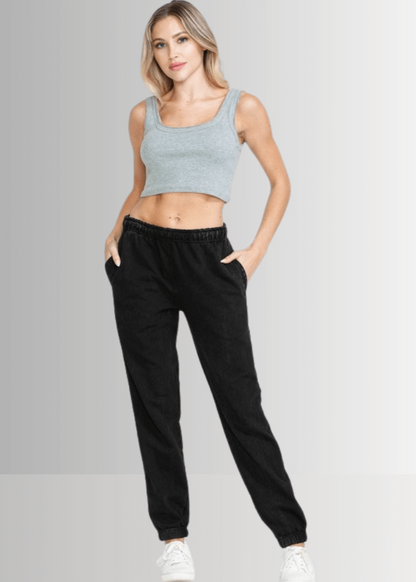 All Day French Terry Pocket Joggers in Black