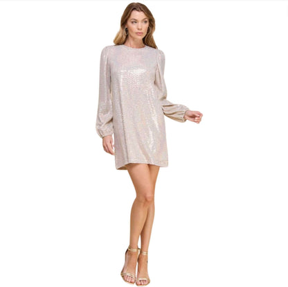 Glam Puff Sleeve Mini Dress Made in USA