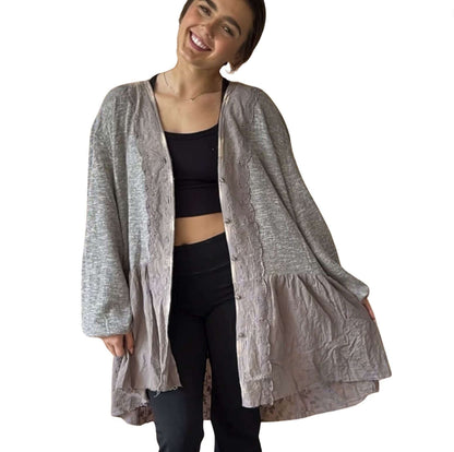 Star Destination Lace Detail Sweater Cardigan