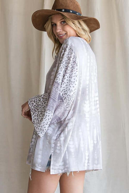 Mixed Media Slouchy Henley Top Made in USA