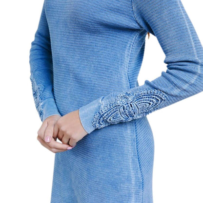 Crochet Cuff Textured Dress