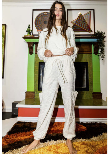 Textured Fashion Cargo Joggers