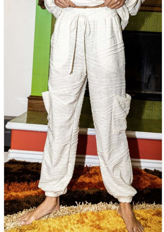 Textured Fashion Cargo Joggers