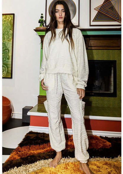 Textured Fashion Cargo Joggers