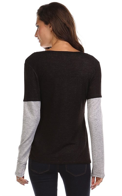 True American Graphic V-Neck Raglan Made in USA