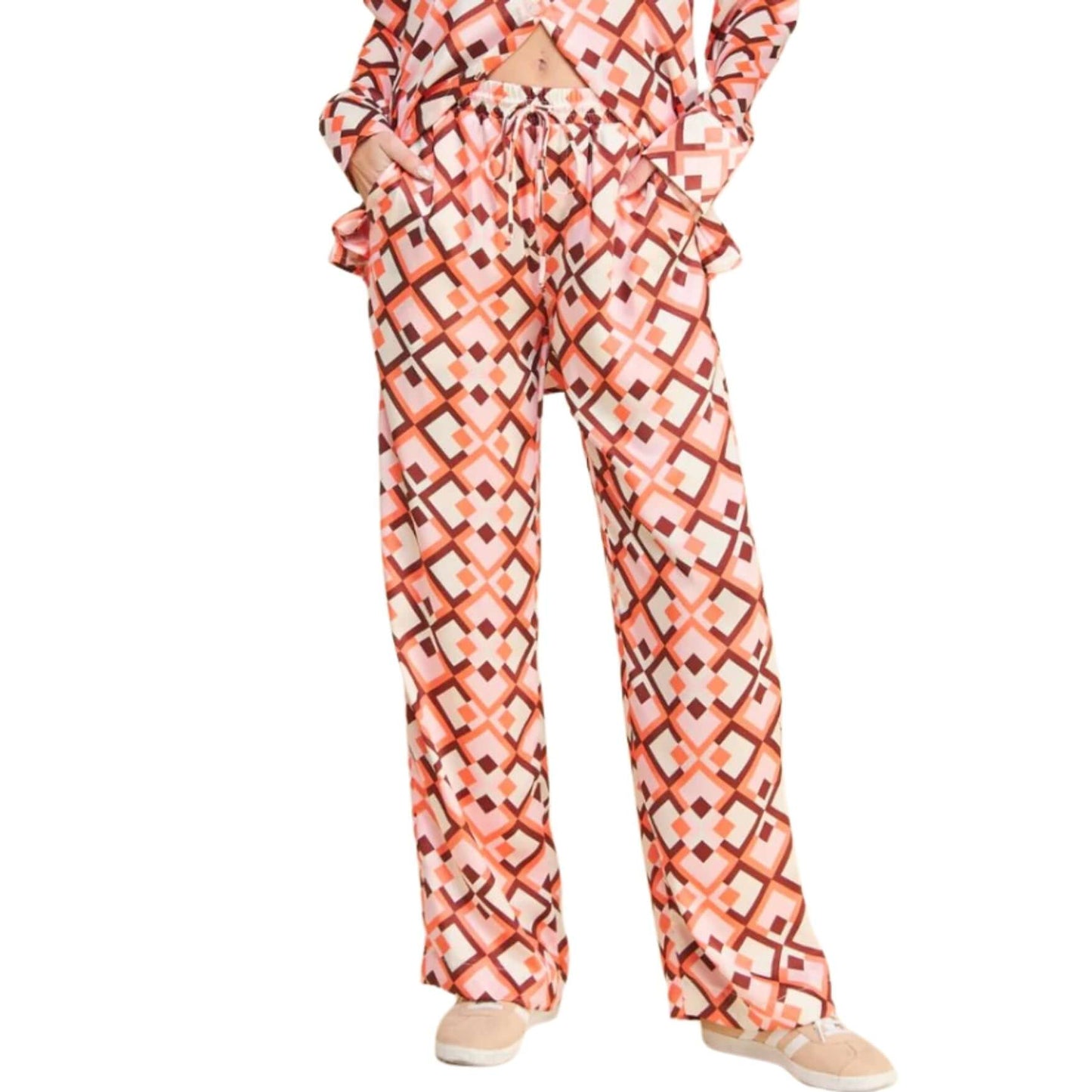 Pink Retro Satin Pants