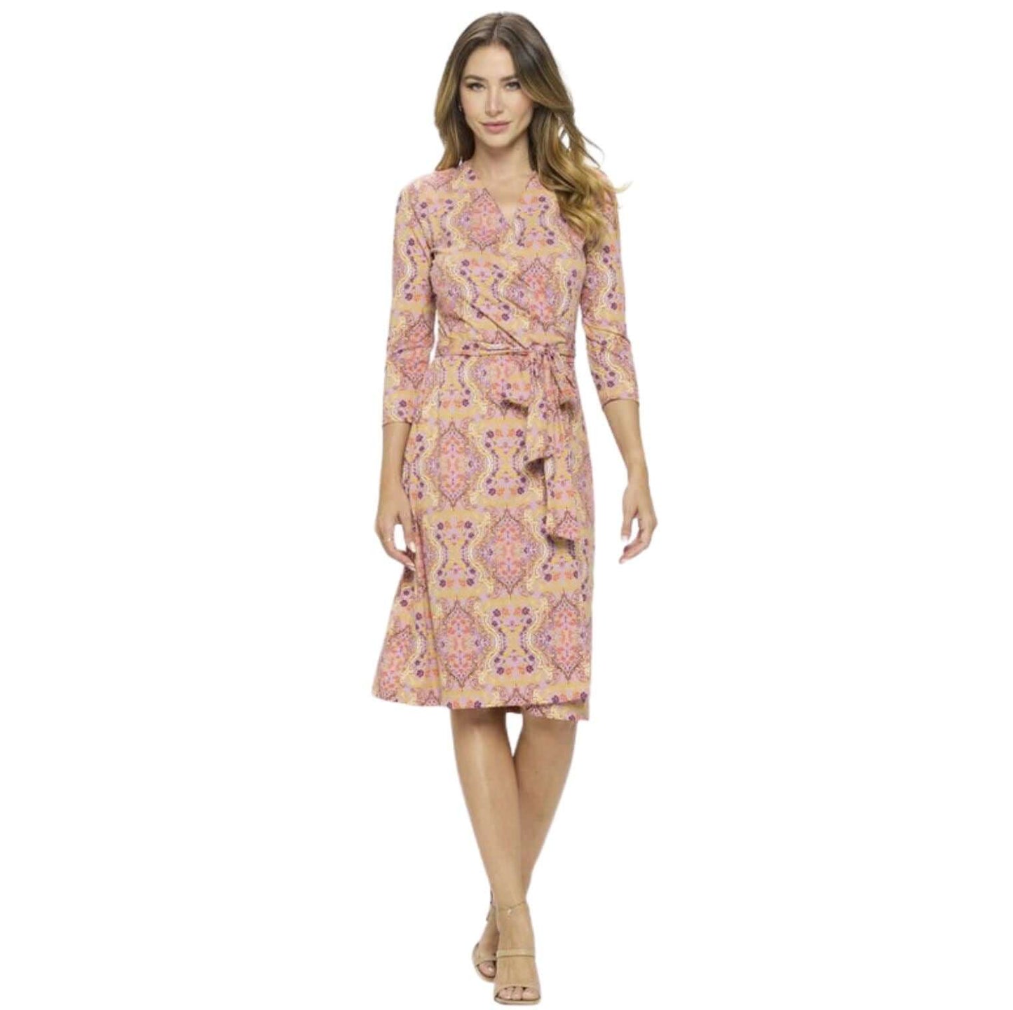 A Feminine Touch Jersey Wrap Dress Made in USA