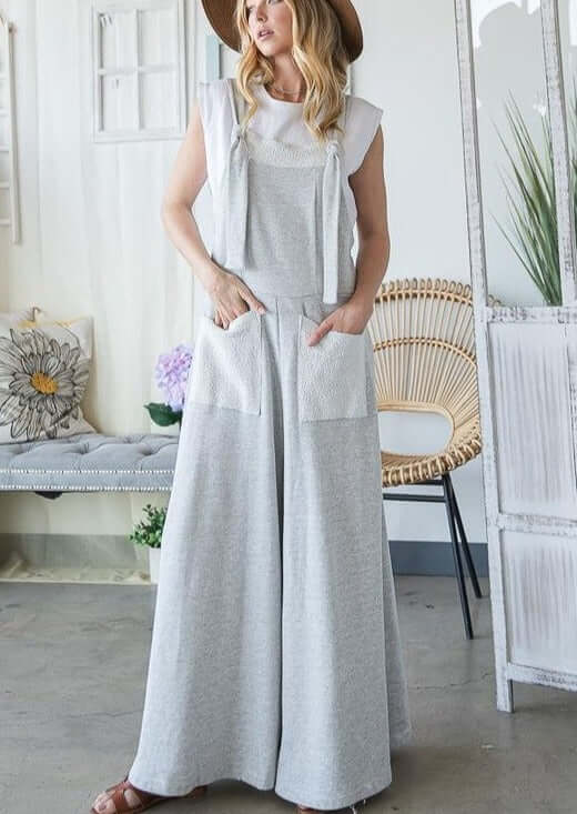 French Terry Slouchy Overall Jumpsuit Made in USA