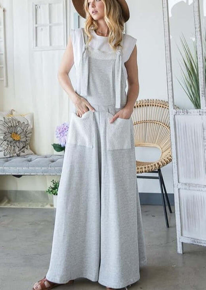 French Terry Slouchy Overall Jumpsuit Made in USA