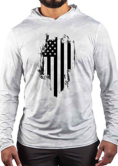 American Made Performance Mesh White Out Sun Hoodie