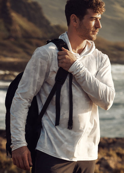 Performance Mesh White Out Camo Sun Hoodie