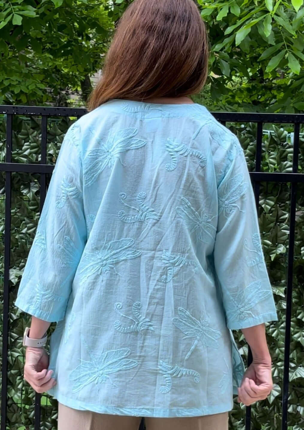 Dragonfly Embroidered Top Made in USA