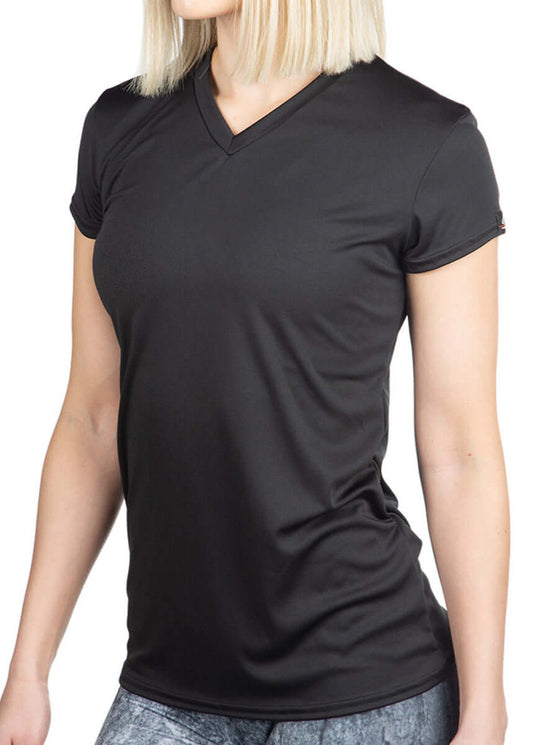 Microtech™ Women's Loose Fit Short Sleeve V-Neck Shirt
