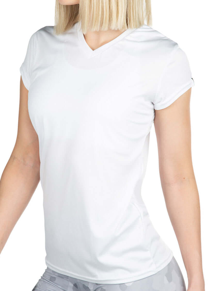 Microtech™ Women's Loose Fit Short Sleeve V-Neck Shirt