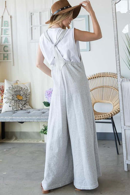 French Terry Slouchy Overall Jumpsuit Made in USA