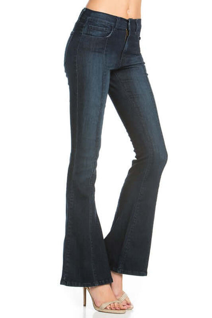 Rumor Has It Front Seam Flared Denim Jeans Made in USA