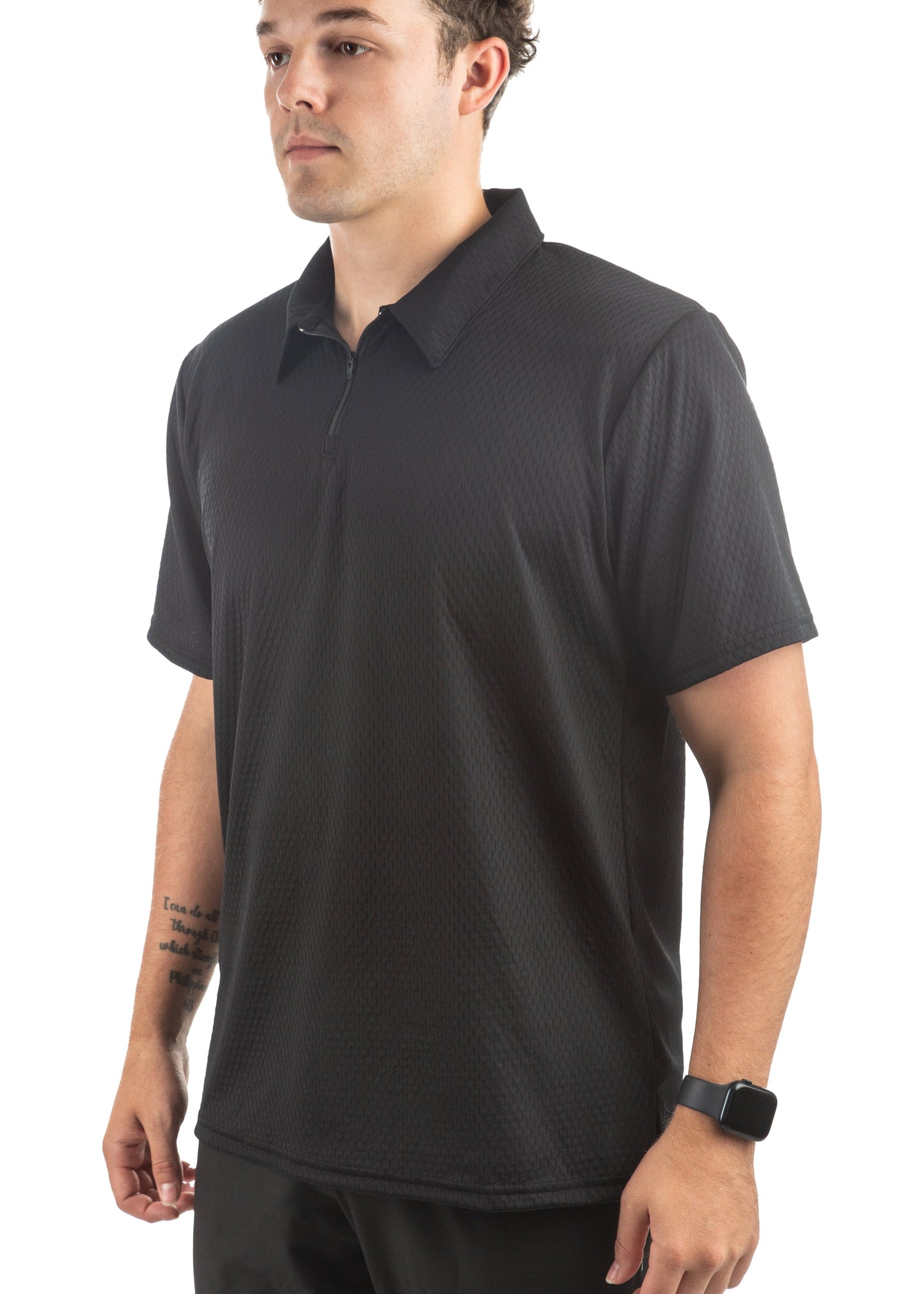 Illusion Mesh Loose Fit Short Sleeve Polo