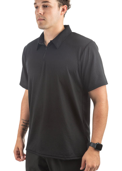 Illusion Mesh Loose Fit Short Sleeve Polo