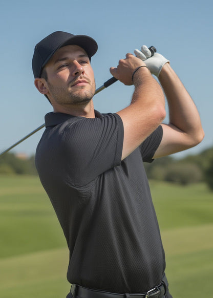 Illusion Mesh Loose Fit Short Sleeve Polo