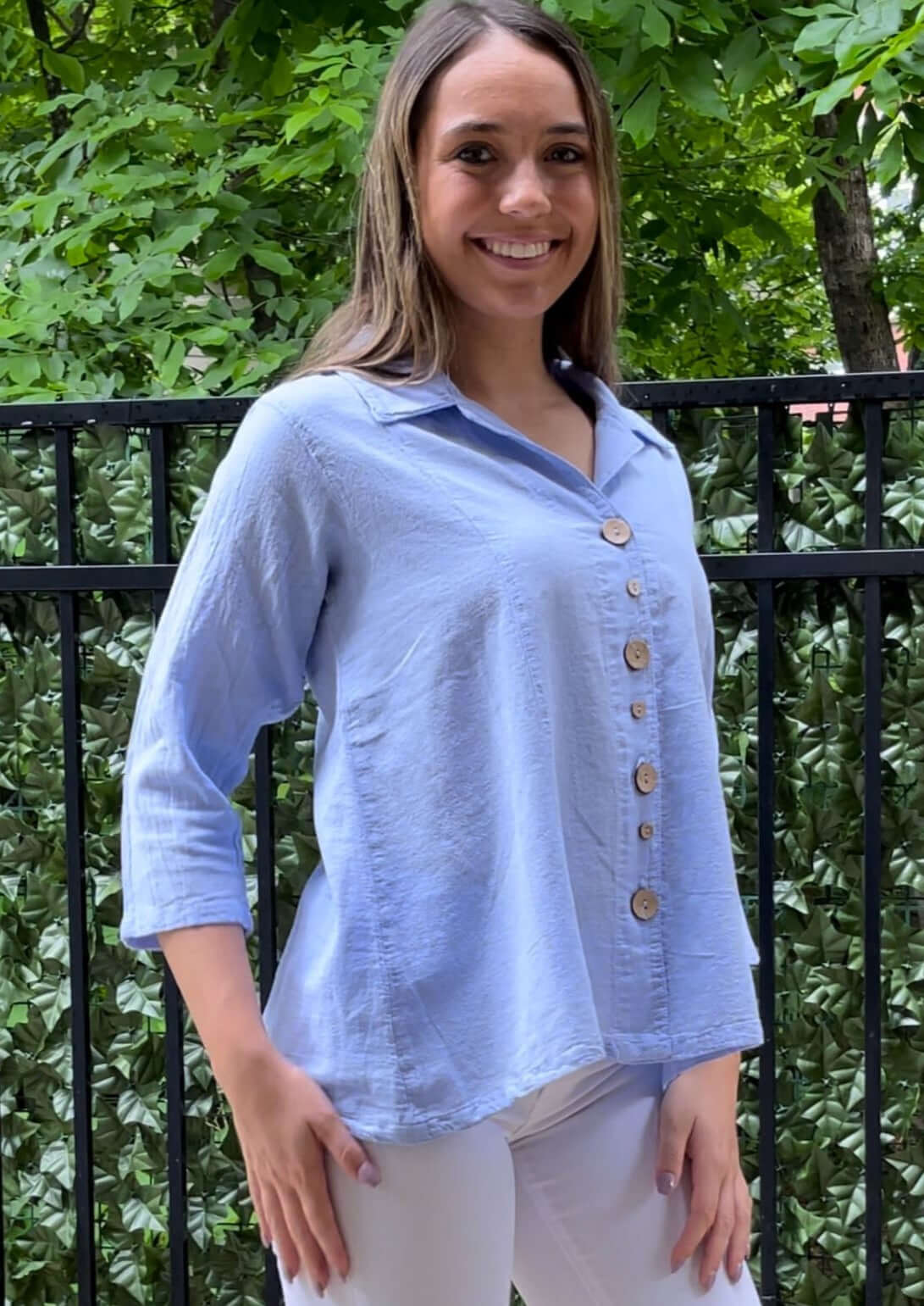 Stylish Alternating Button Top