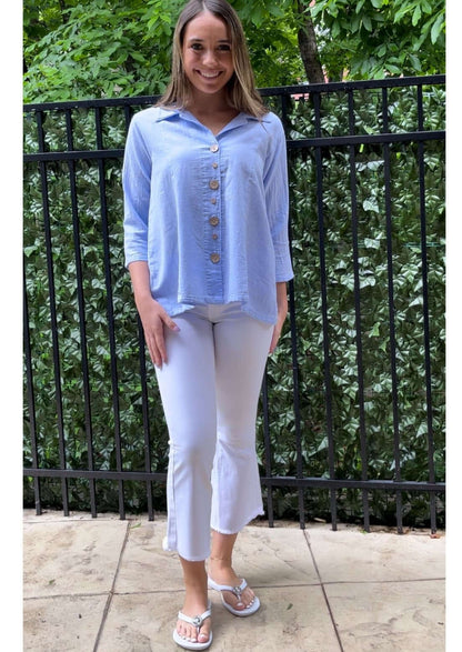 Stylish Alternating Button Top