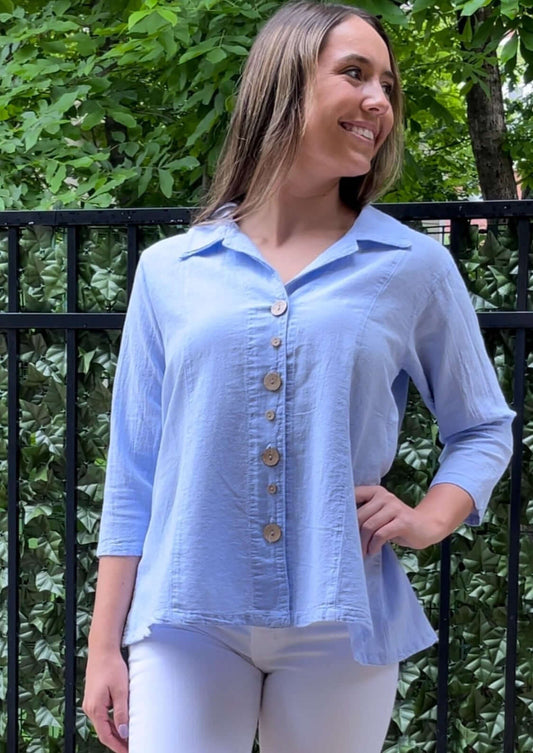 Stylish Alternating Button Top