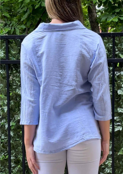 Stylish Alternating Button Top