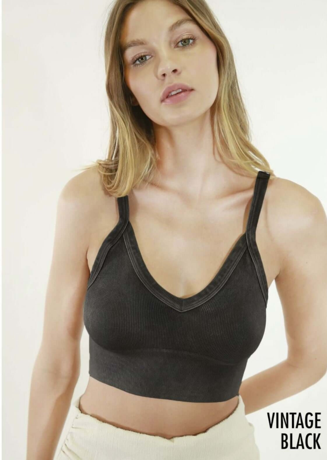 Nikibiki Ribbed V-Neck Bra Top