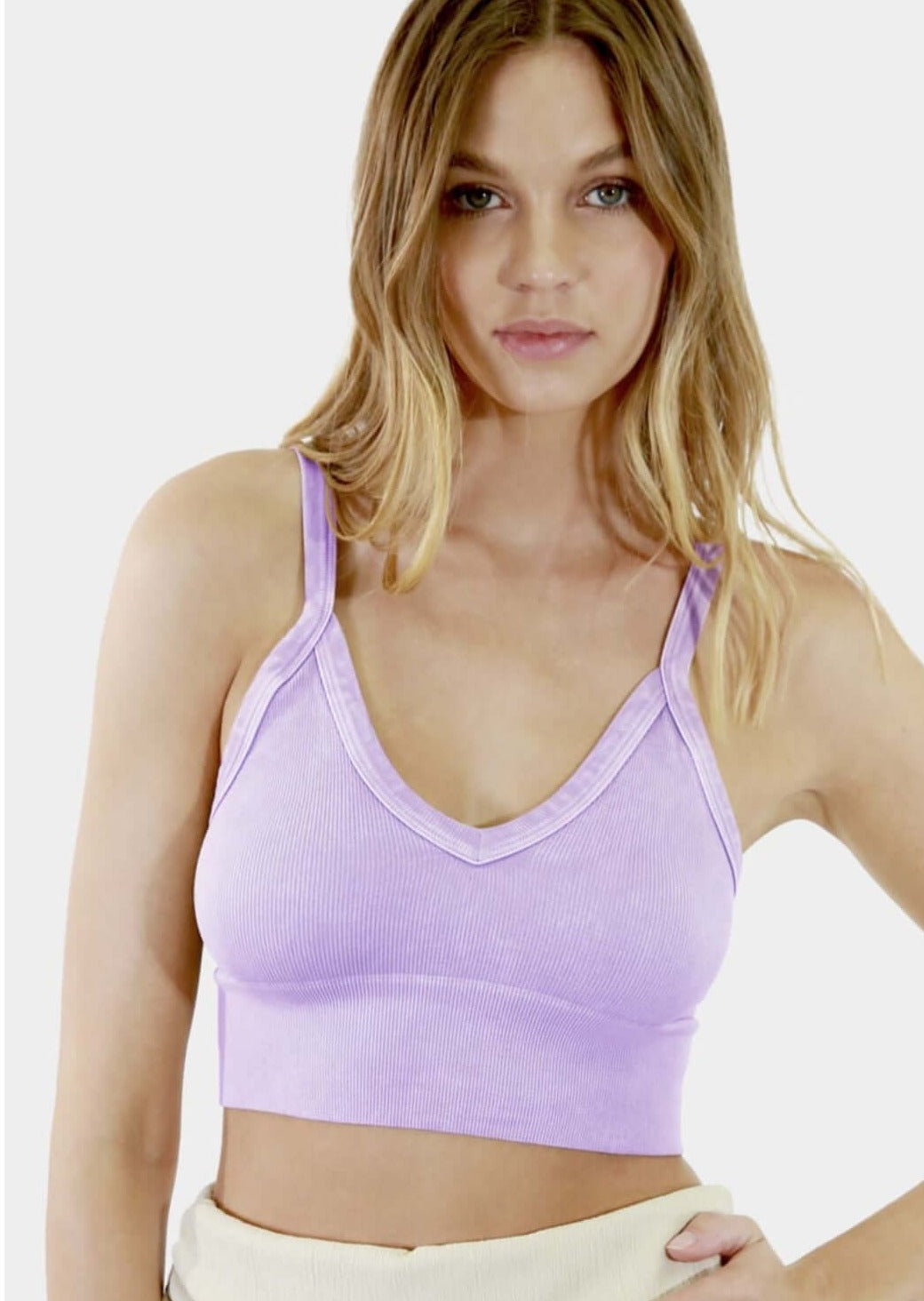 Nikibiki Ribbed V-Neck Bra Top