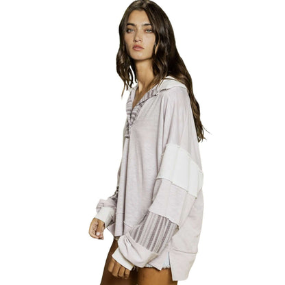 All Cotton Favorite Oversized Cotton Sweatshirt In Lavender Made in USA