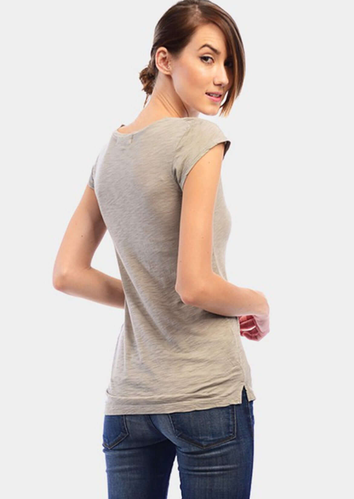 Scoop Neck Fitted Tee Made in USA