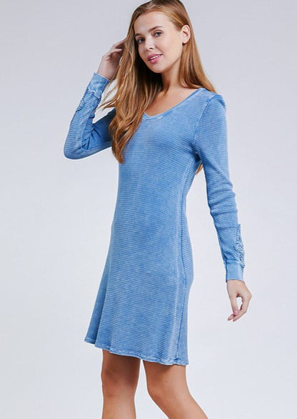 Crochet Cuff Textured Dress