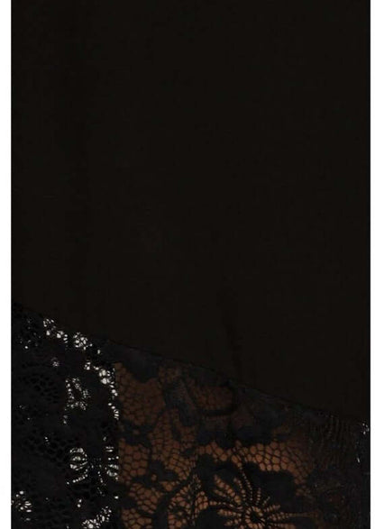 Black Lace Hem Gaucho Style Pants Made in USA - Plus Size