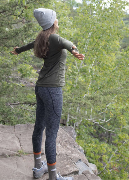 Tri-Heather Pocketed Legging (No inseam)