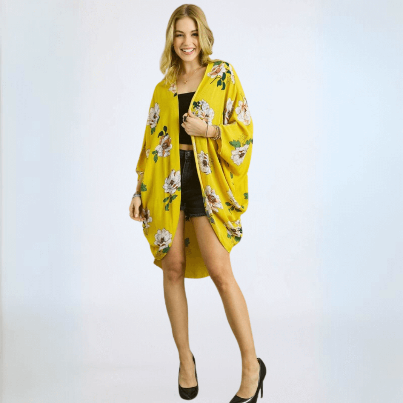 Cocoon Floral Kimono Cardigan Made in USA