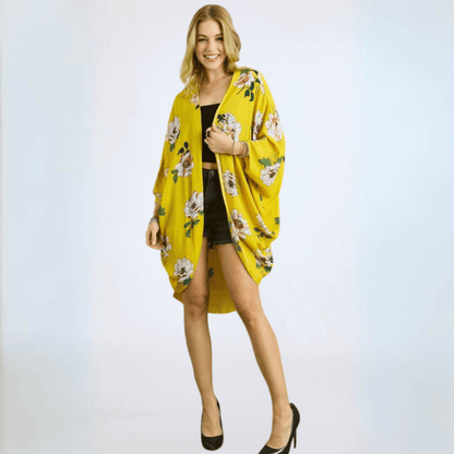 Cocoon Floral Kimono Cardigan Made in USA
