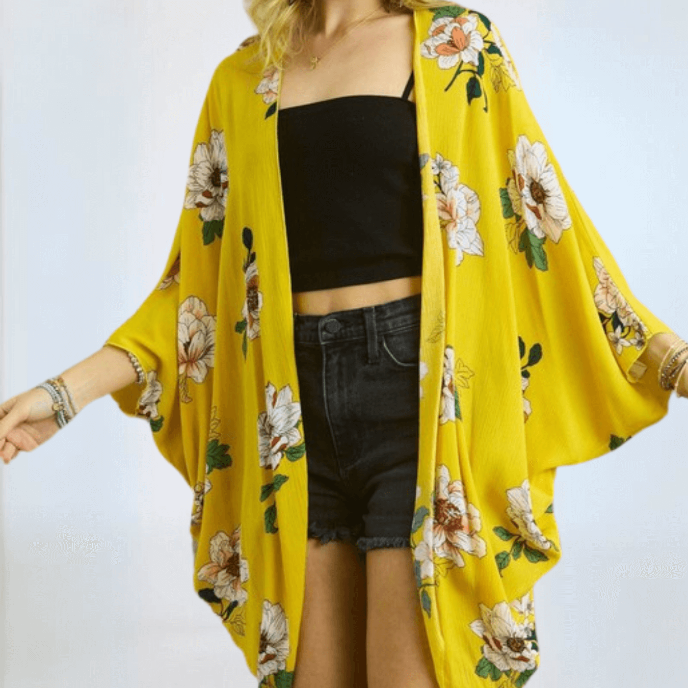 Cocoon Floral Kimono Cardigan Made in USA