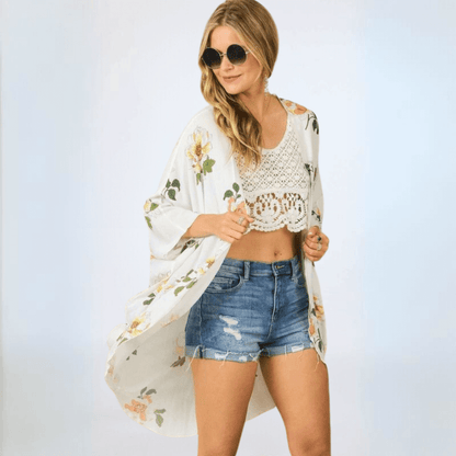 Cocoon Floral Kimono Cardigan Made in USA