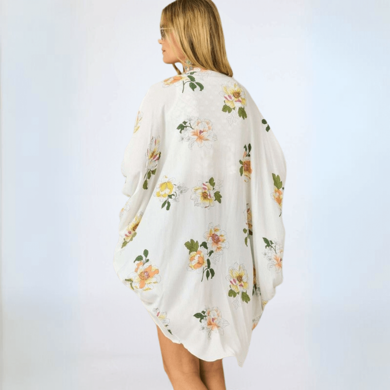 Cocoon Floral Kimono Cardigan Made in USA