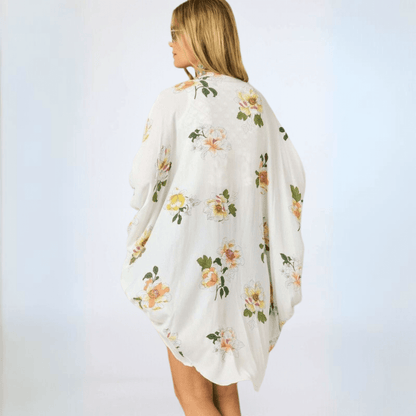 Cocoon Floral Kimono Cardigan Made in USA
