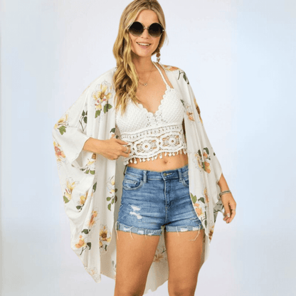 Cocoon Floral Kimono Cardigan Made in USA