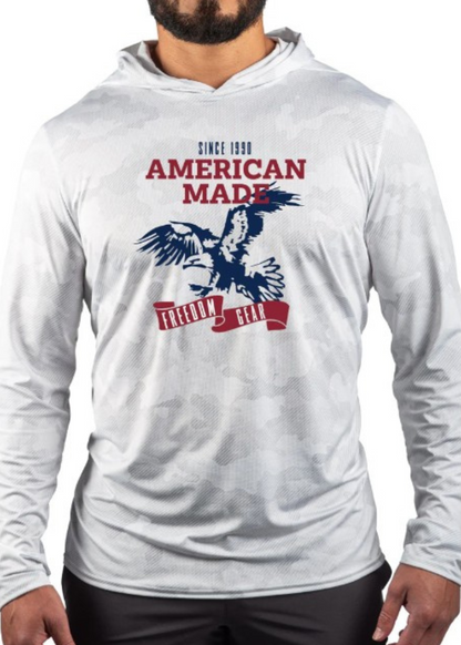 American Made Performance Mesh White Out Sun Hoodie