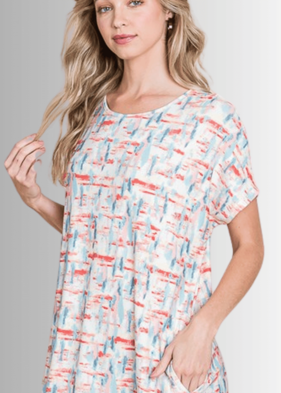 Summer Abstract Print Shirt Dress