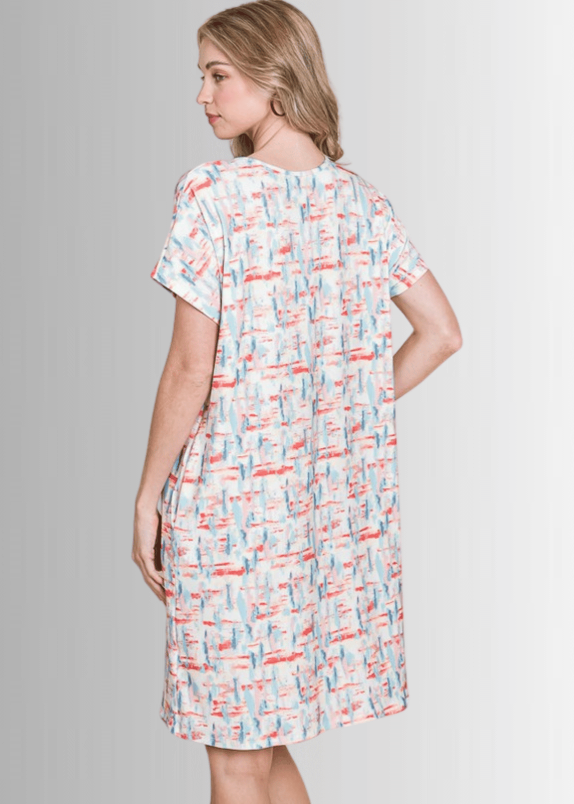Summer Abstract Print Shirt Dress